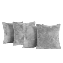 OHS 4 Pack Waffle Fleece Cushion Covers, Charcoal - 45 x 45cm - thumbnail 2