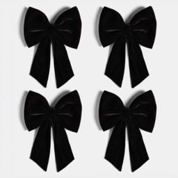 OHS 4 Pack Velvet Chair Bows - Black - thumbnail 3