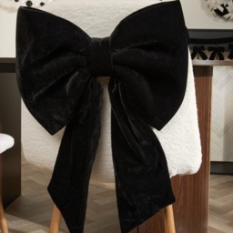 OHS 4 Pack Velvet Chair Bows - Black - thumbnail 2