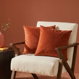 OHS 2 Pack Matte Velvet Cushion Covers - Burnt Orange