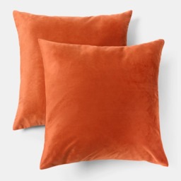 OHS 2 Pack Matte Velvet Cushion Covers - Burnt Orange - thumbnail 2
