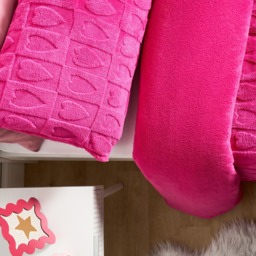 OHS Heart Tufted Fleece Duvet Cover Set, Hot Pink - Single - thumbnail 3