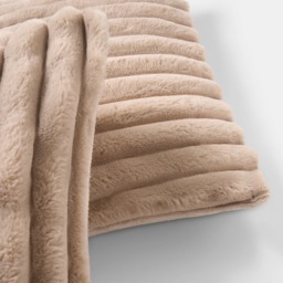 OHS 4 Pack Faux Fur Thick Ribbed Cushion Covers with Cushion - Mink - thumbnail 5