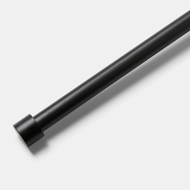 OHS 28mm Extendable Stopper Curtain Pole, Black - 120-220cm - image 1