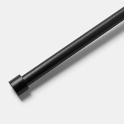 OHS 28mm Extendable Stopper Curtain Pole, Black - 120-220cm - thumbnail 1
