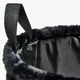 OHS Faux Fur Ribbed Storage Basket - Black - thumbnail 5