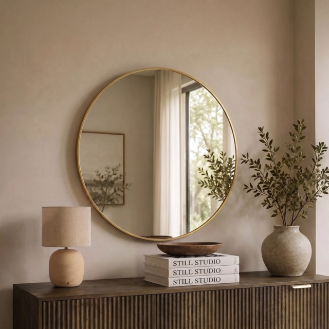 OHS Small Round Mirror - Gold - image 1