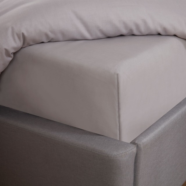 OHS Easy Care Polycotton Deep Fitted Sheet, Silver - King