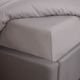 OHS Easy Care Polycotton Deep Fitted Sheet, Silver - King