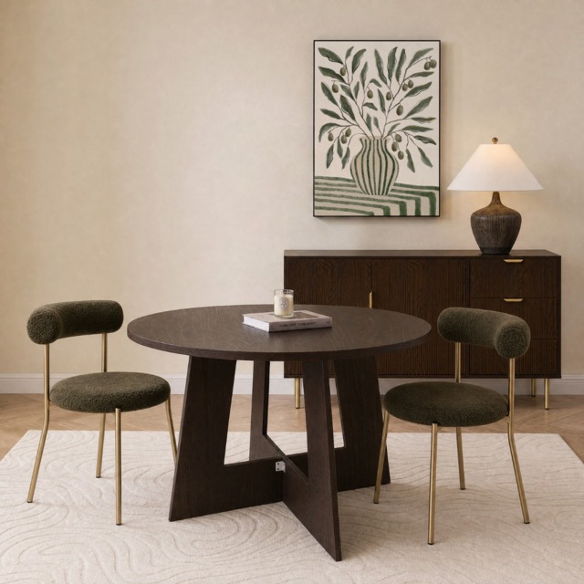 OHS Angular Dining Table - Dark Wood - image 1