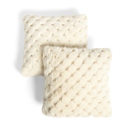 OHS Jumbo Waffle Fur Cushion Cover, White - 45 x 45cm - thumbnail 3