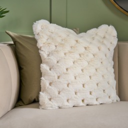 OHS Jumbo Waffle Fur Cushion Cover, White - 45 x 45cm - thumbnail 2