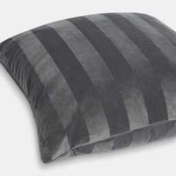 OHS 2 Pack Stripe Velvet Cushion Covers, Charcoal - 45 x 45cm - thumbnail 4