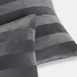 OHS 2 Pack Stripe Velvet Cushion Covers, Charcoal - 45 x 45cm - thumbnail 5
