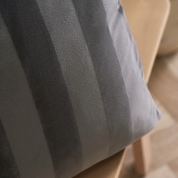 OHS 2 Pack Stripe Velvet Cushion Covers, Charcoal - 45 x 45cm - thumbnail 2