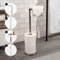 OHS Freestanding Toilet Roll Holder - Metal - thumbnail 3