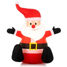 OHS Indoor/Outdoor Self-Inflating Santa Light-Up Porch Decoration - Red - thumbnail 3