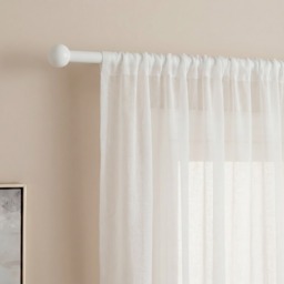 OHS 28mm Extendable Ball Curtain Pole, White - 120-220cm - thumbnail 1