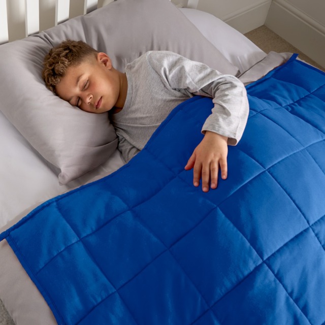 OHS Kids Supersoft Reversible Weighted Blanket, Blue/Grey - 3kg - image 1