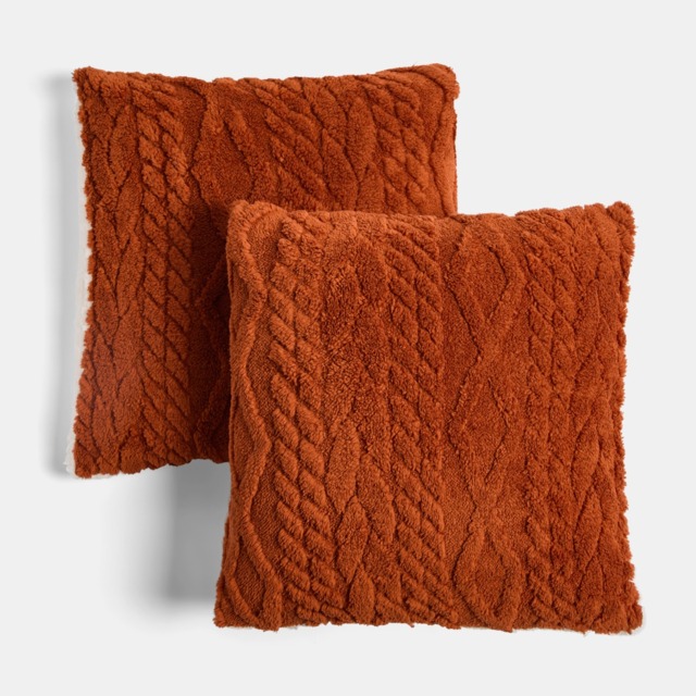 OHS Cable Knit Cushion Covers, Rust - 45 x 45cm - image 1