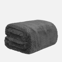 Luxury Waffle Mink Warm Throw Over Sofa Bed Soft Blanket 200 x 240cm Charcoal - thumbnail 2