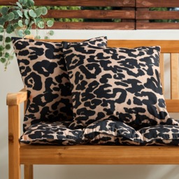 OHS Indoor/Outdoor Leopard Print Cushion Covers, Natural - 45 x 45cm - thumbnail 1