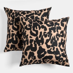 OHS Indoor/Outdoor Leopard Print Cushion Covers, Natural - 45 x 45cm - thumbnail 3