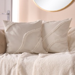 OHS Tufted Contour Cushion Covers, Ivory - 45 x 45cm