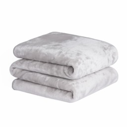 Luxury Faux Fur Mink Fleece King Size Throw - Silver - thumbnail 2