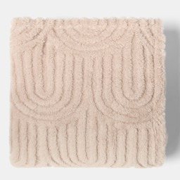 OHS Tufted Arches Teddy Fleece Throw, Natural - 125 x 150cm - thumbnail 3