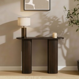 OHS Madison Ribbed Console Table - Dark Wood