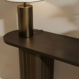OHS Madison Ribbed Console Table - Dark Wood - thumbnail 3