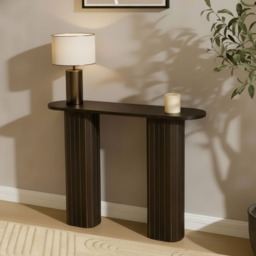 OHS Madison Ribbed Console Table - Dark Wood - thumbnail 2