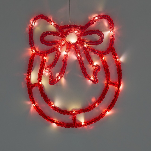 OHS LED Bow Wreath - Hot Pink/Red - image 1