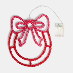 OHS LED Bow Wreath - Hot Pink/Red - thumbnail 4