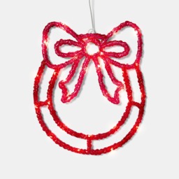OHS LED Bow Wreath - Hot Pink/Red - thumbnail 3