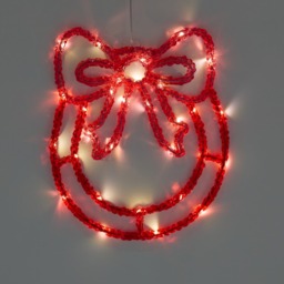 OHS LED Bow Wreath - Hot Pink/Red - thumbnail 1