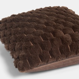 OHS Thick Faux Fur Waffle Cushion Covers, Chocolate - 45 x 45cm - thumbnail 5