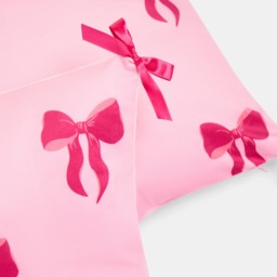 OHS Bow Print Cushion Covers, Pink - 45 x 45cm - thumbnail 4