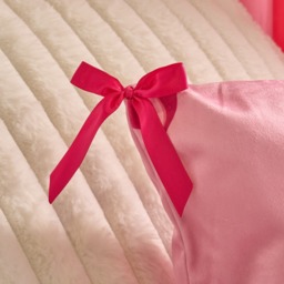 OHS Bow Print Cushion Covers, Pink - 45 x 45cm - thumbnail 2