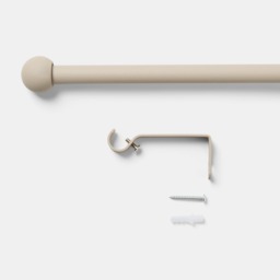 OHS 28mm Ball Extendable Curtain Pole, Natural - 120-220cm - thumbnail 4