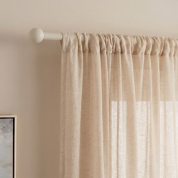 OHS 28mm Ball Extendable Curtain Pole, Natural - 120-220cm - thumbnail 1