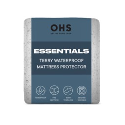 OHS Terry Waterproof Mattress Protector, White - Single - thumbnail 1