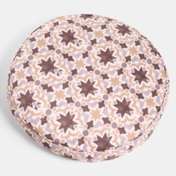 OHS Indoor/Outdoor Tile Print Round Filled Cushion - Natural - thumbnail 4