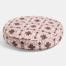 OHS Indoor/Outdoor Tile Print Round Filled Cushion - Natural - thumbnail 3