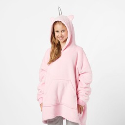 OHS Unicorn Print Hoodie Blanket, Kids - Pink - thumbnail 3