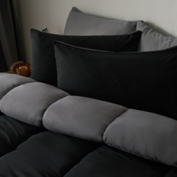 OHS Coverless 10.5 Tog Reversible Duvet & Pillowcase, Black/Grey - Single - thumbnail 3