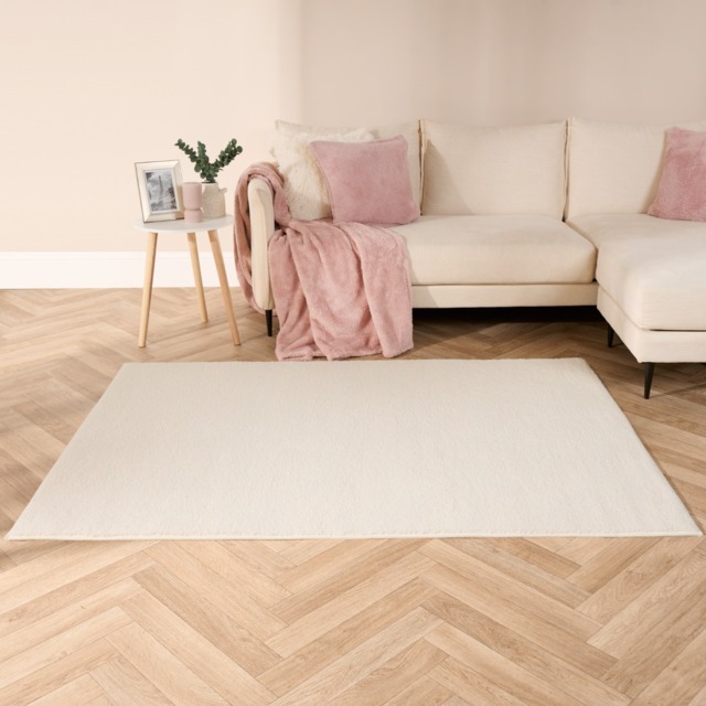 OHS Boucle Plush Rug, Cream - 120 x 170CM - image 1