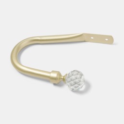 OHS 2 Pack Crystal Ball Curtain Rod Tie Backs - Brushed Gold - thumbnail 3