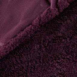 OHS Teddy Fleece Fitted Sheet, Plum - King - thumbnail 3